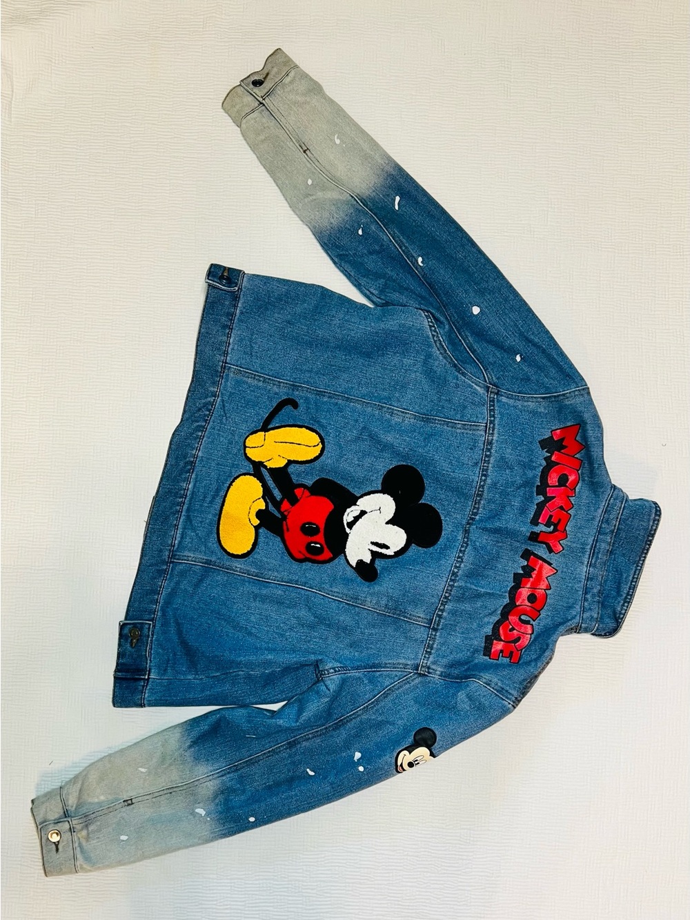 Disney Blue Denim Jacket with Mickey Mouse Patch - Picture 2 of 16